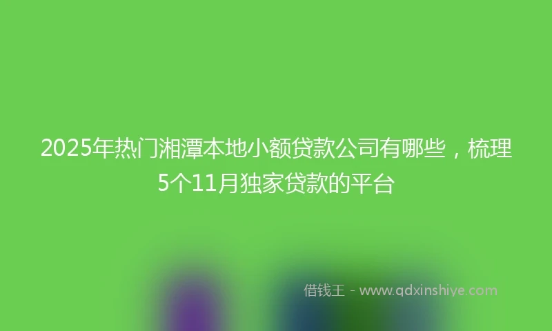 2025年热门湘潭本地小额贷款公司有哪些，梳理5个11月独家贷款的平台