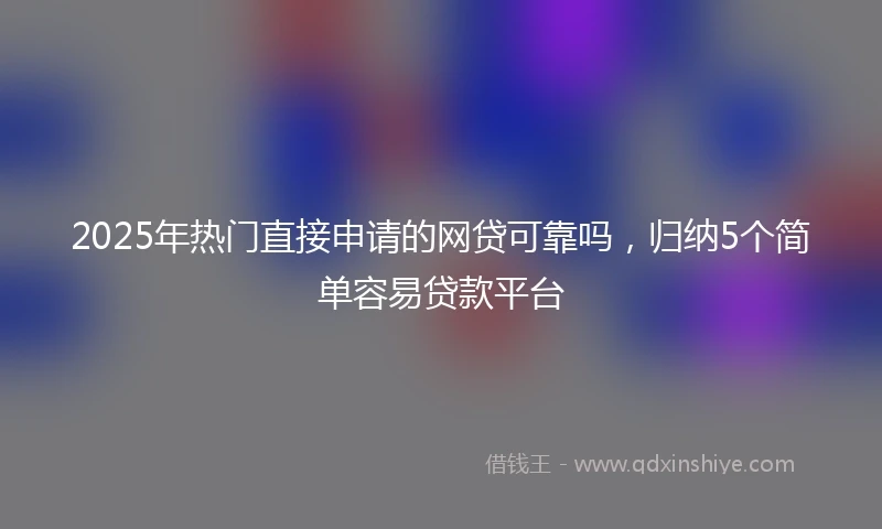 2025年热门直接申请的网贷可靠吗，归纳5个简单容易贷款平台
