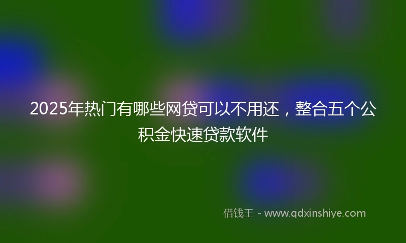 2025年热门有哪些网贷可以不用还，整合五个公积金快速贷款软件