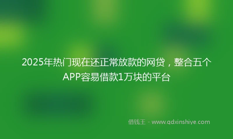 2025年热门现在还正常放款的网贷，整合五个APP容易借款1万块的平台