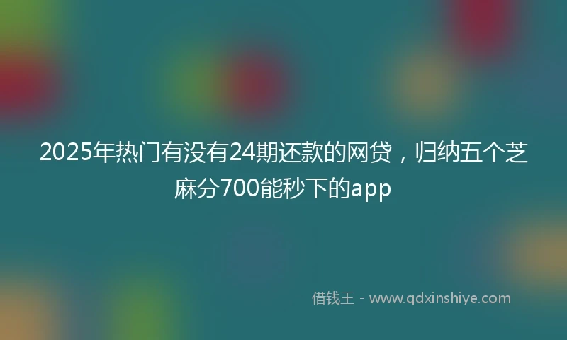 2025年热门有没有24期还款的网贷，归纳五个芝麻分700能秒下的app