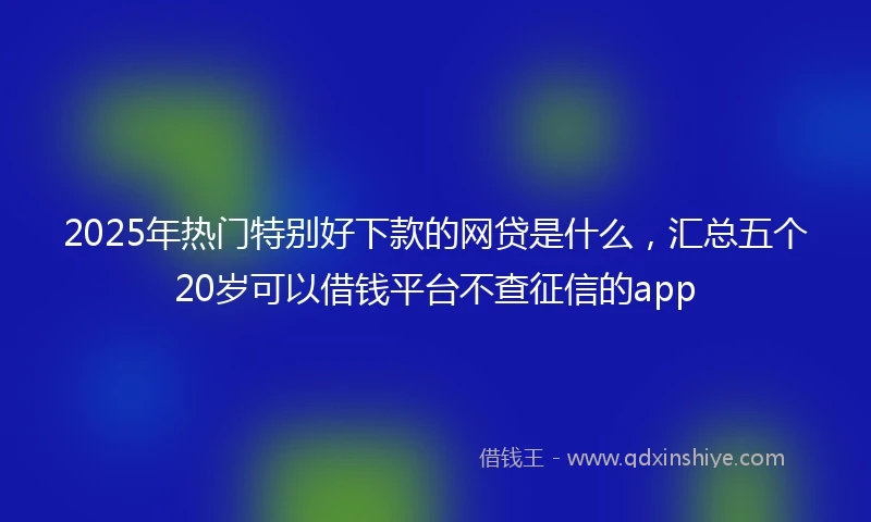 2025年热门特别好下款的网贷是什么，汇总五个20岁可以借钱平台不查征信的app