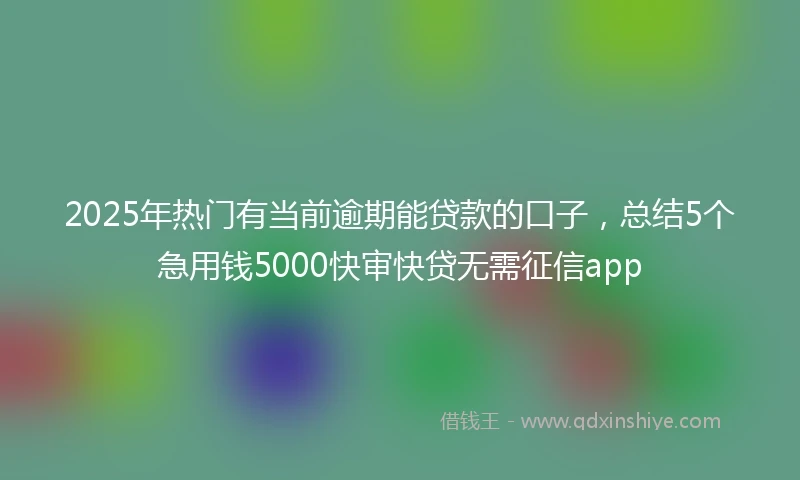 2025年热门有当前逾期能贷款的口子，总结5个急用钱5000快审快贷无需征信app