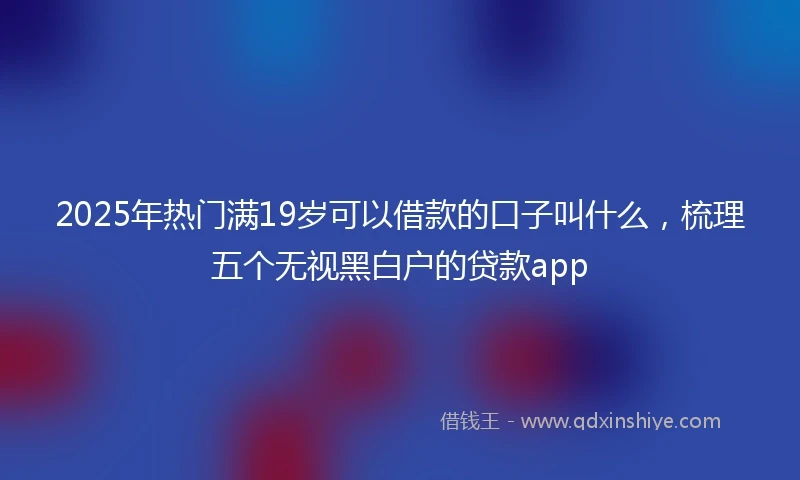 2025年热门满19岁可以借款的口子叫什么，梳理五个无视黑白户的贷款app