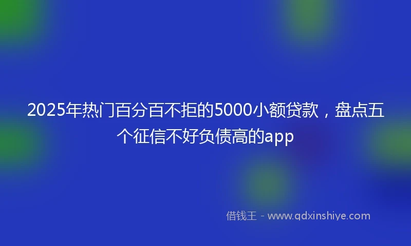 2025年热门百分百不拒的5000小额贷款，盘点五个征信不好负债高的app