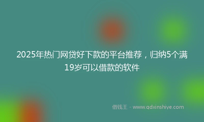 2025年热门网贷好下款的平台推荐，归纳5个满19岁可以借款的软件