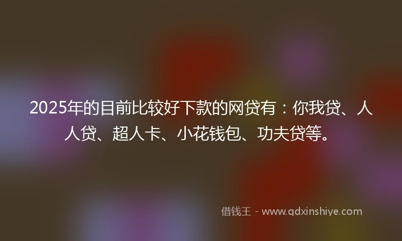2025年的目前比较好下款的网贷有：你我贷、人人贷、超人卡、小花钱包、功夫贷等。