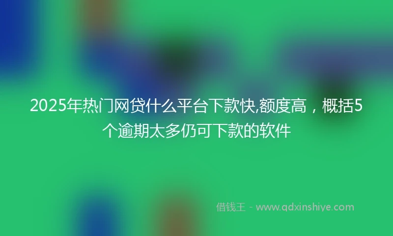 2025年热门网贷什么平台下款快,额度高，概括5个逾期太多仍可下款的软件
