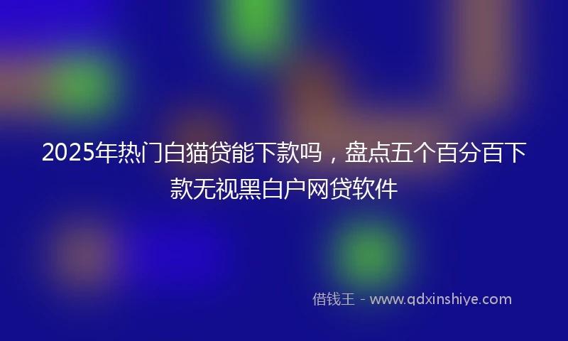 2025年热门白猫贷能下款吗，盘点五个百分百下款无视黑白户网贷软件