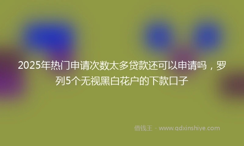 2025年热门申请次数太多贷款还可以申请吗，罗列5个无视黑白花户的下款口子