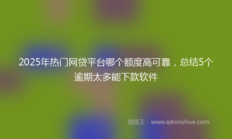 2025年热门网贷平台哪个额度高可靠，总结5个逾期太多能下款软件