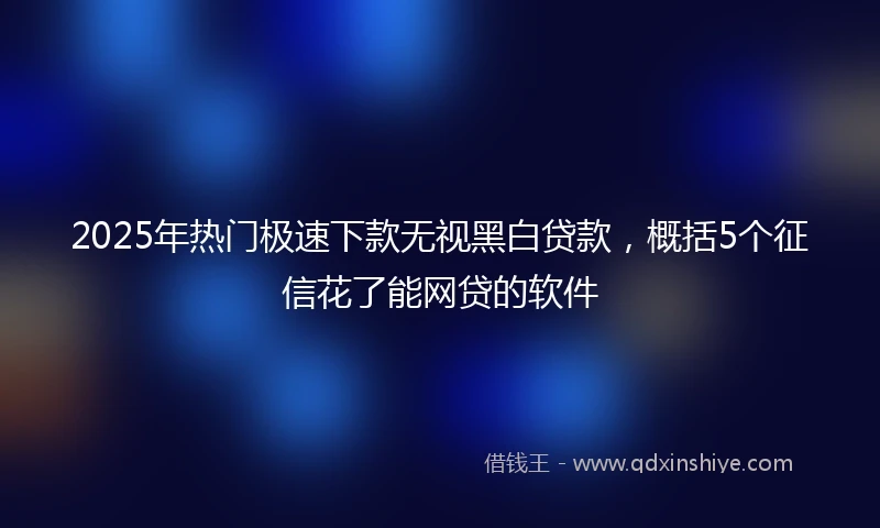 2025年热门极速下款无视黑白贷款，概括5个征信花了能网贷的软件