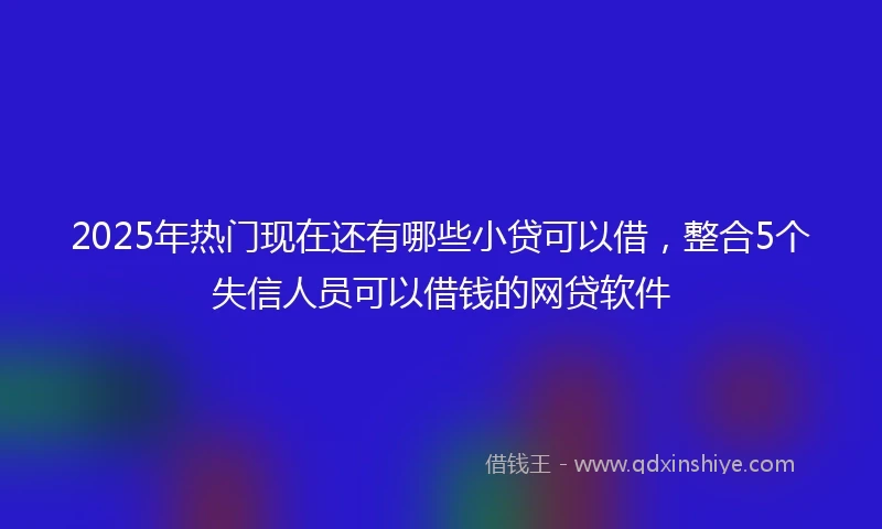 2025年热门现在还有哪些小贷可以借，整合5个失信人员可以借钱的网贷软件