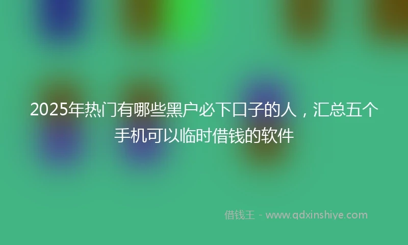 2025年热门有哪些黑户必下口子的人，汇总五个手机可以临时借钱的软件