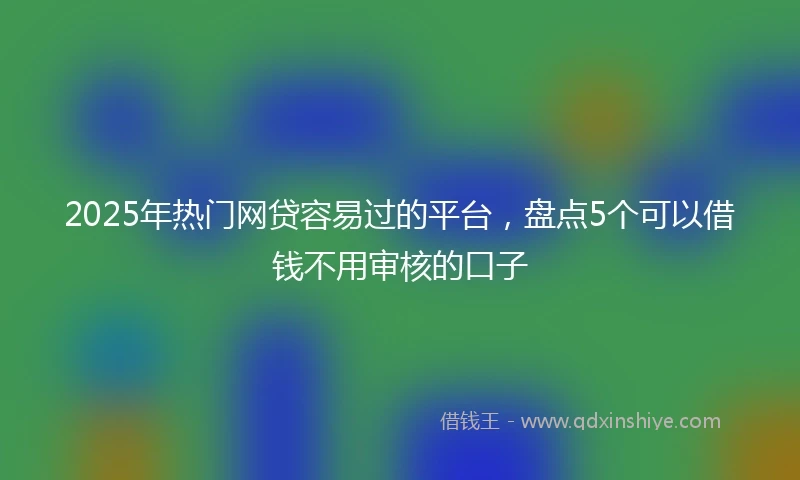 2025年热门网贷容易过的平台，盘点5个可以借钱不用审核的口子