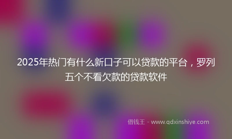 2025年热门有什么新口子可以贷款的平台，罗列五个不看欠款的贷款软件