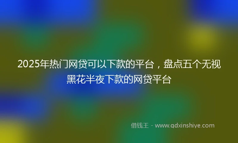 2025年热门网贷可以下款的平台，盘点五个无视黑花半夜下款的网贷平台
