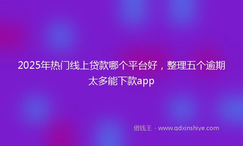 2025年热门线上贷款哪个平台好，整理五个逾期太多能下款app