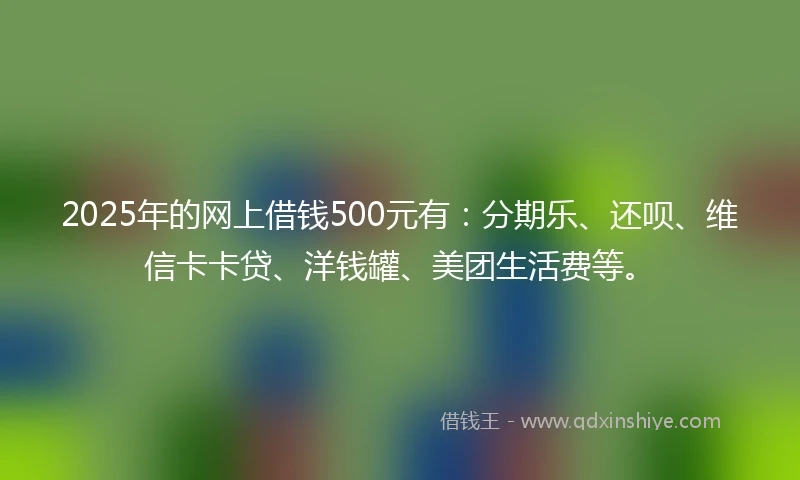 2025年的网上借钱500元有：分期乐、还呗、维信卡卡贷、洋钱罐、美团生活费等。