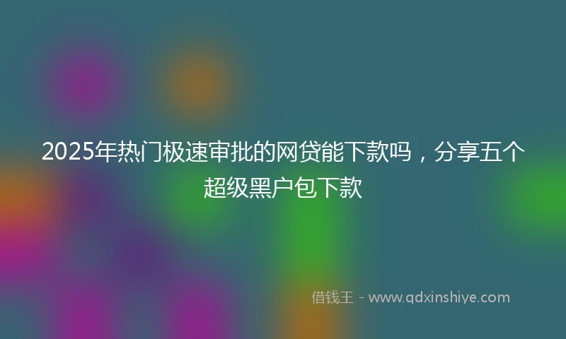 2025年热门极速审批的网贷能下款吗，分享五个超级黑户包下款