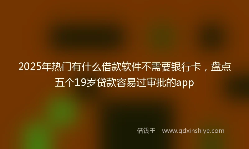 2025年热门有什么借款软件不需要银行卡，盘点五个19岁贷款容易过审批的app