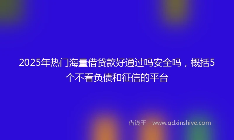 2025年热门海量借贷款好通过吗安全吗，概括5个不看负债和征信的平台