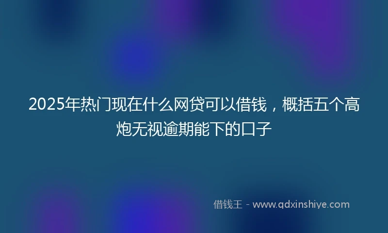 2025年热门现在什么网贷可以借钱，概括五个高炮无视逾期能下的口子