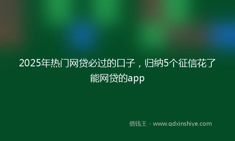 2025年热门网贷必过的口子，归纳5个征信花了能网贷的app