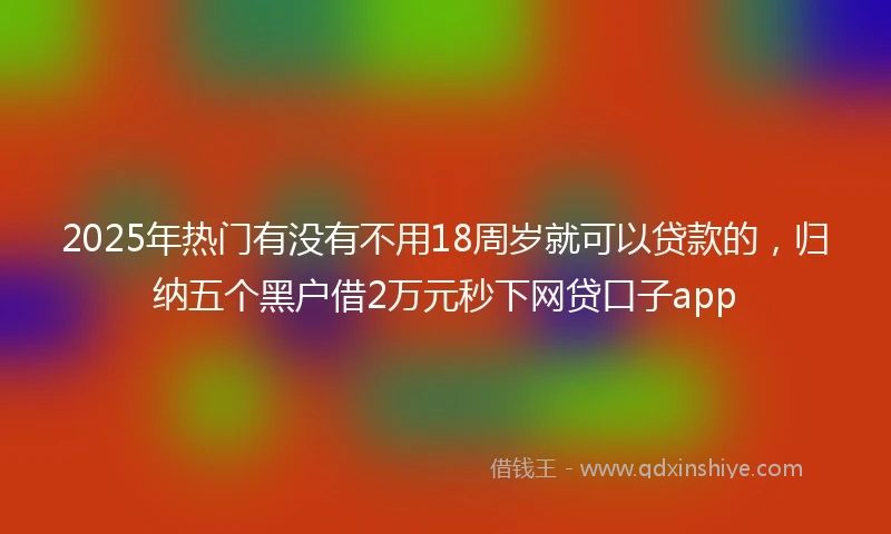 2025年热门有没有不用18周岁就可以贷款的，归纳五个黑户借2万元秒下网贷口子app