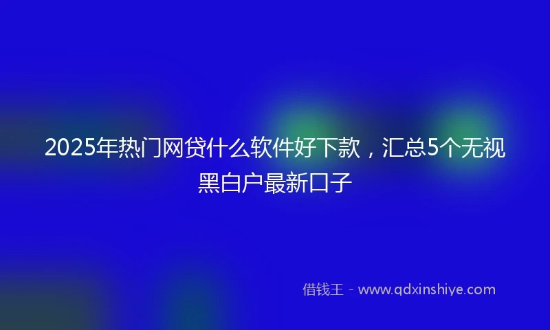 2025年热门网贷什么软件好下款，汇总5个无视黑白户最新口子