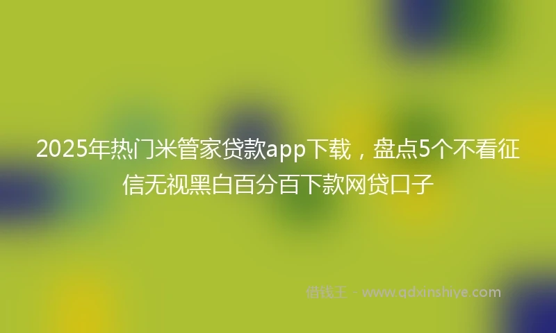 2025年热门米管家贷款app下载，盘点5个不看征信无视黑白百分百下款网贷口子