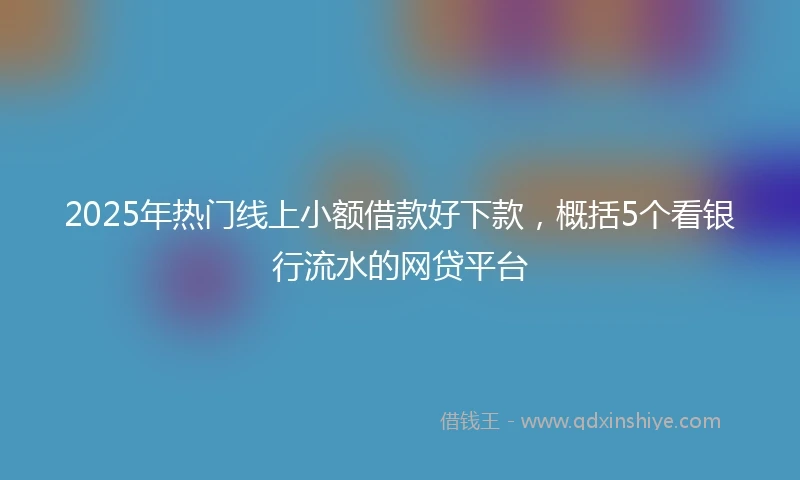 2025年热门线上小额借款好下款，概括5个看银行流水的网贷平台