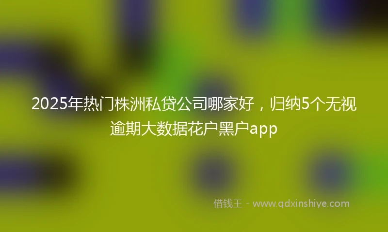 2025年热门株洲私贷公司哪家好，归纳5个无视逾期大数据花户黑户app