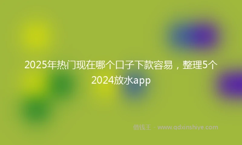 2025年热门现在哪个口子下款容易，整理5个2024放水app