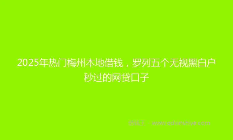 2025年热门梅州本地借钱，罗列五个无视黑白户秒过的网贷口子