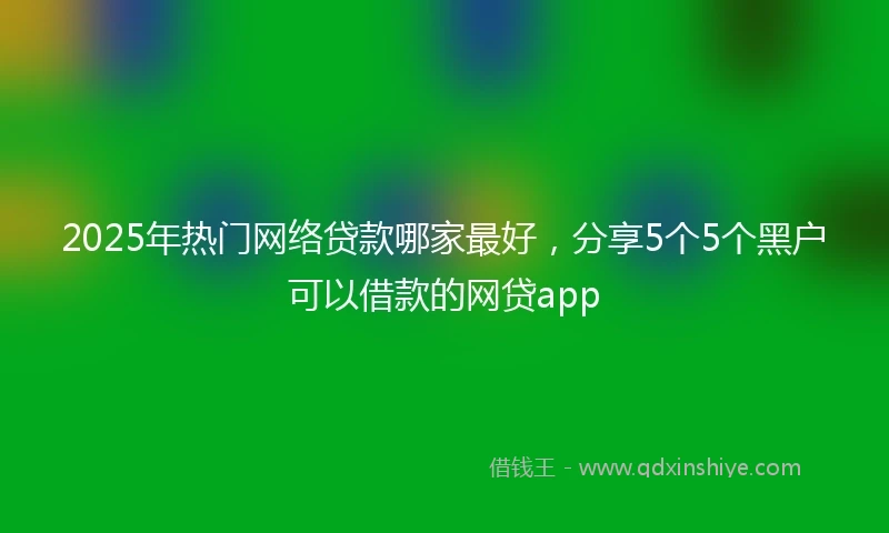 2025年热门网络贷款哪家最好，分享5个5个黑户可以借款的网贷app