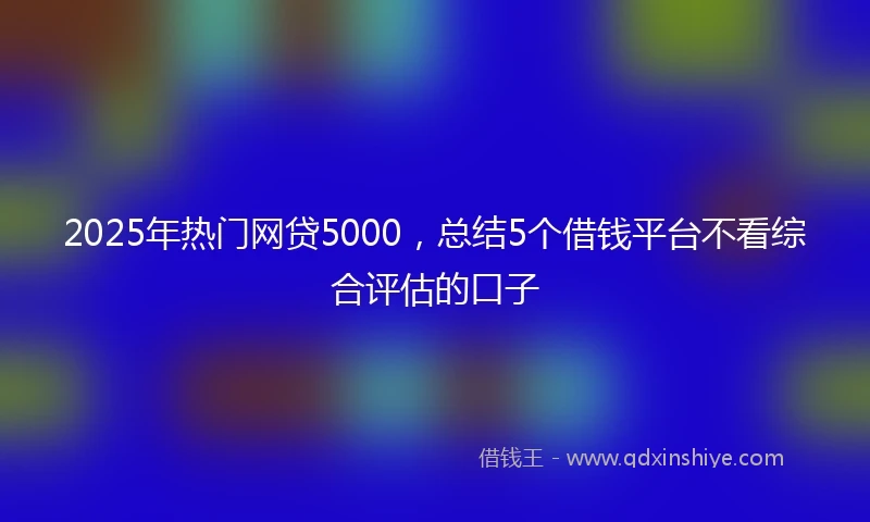2025年热门网贷5000，总结5个借钱平台不看综合评估的口子