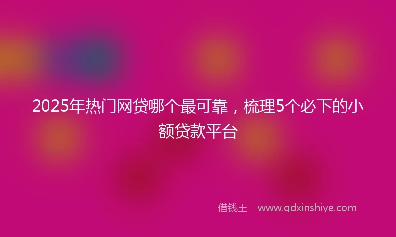 2025年热门网贷哪个最可靠，梳理5个必下的小额贷款平台