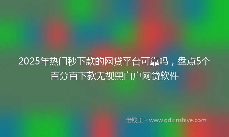 2025年热门秒下款的网贷平台可靠吗，盘点5个百分百下款无视黑白户网贷软件