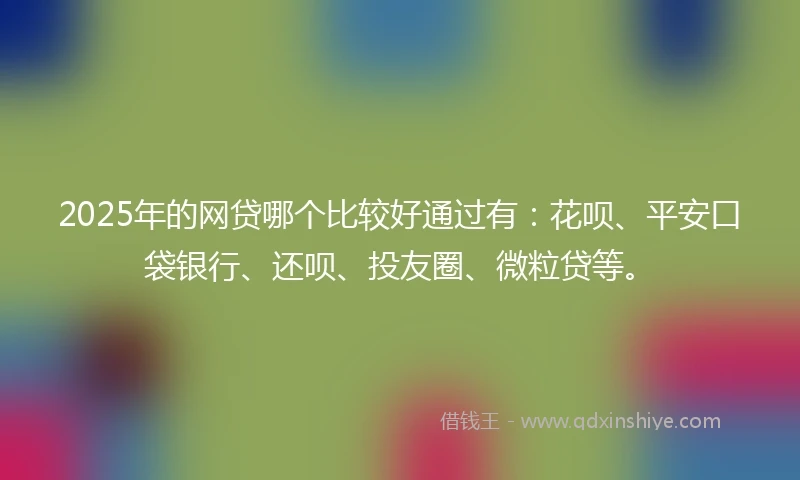 2025年的网贷哪个比较好通过有：花呗、平安口袋银行、还呗、投友圈、微粒贷等。
