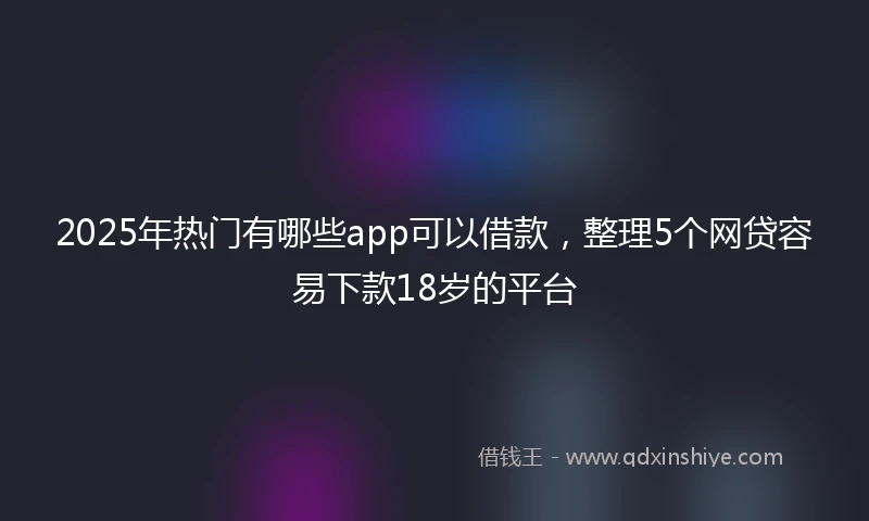 2025年热门有哪些app可以借款，整理5个网贷容易下款18岁的平台