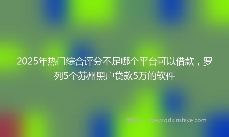 2025年热门综合评分不足哪个平台可以借款，罗列5个苏州黑户贷款5万的软件