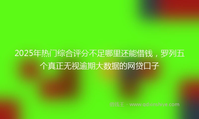 2025年热门综合评分不足哪里还能借钱，罗列五个真正无视逾期大数据的网贷口子