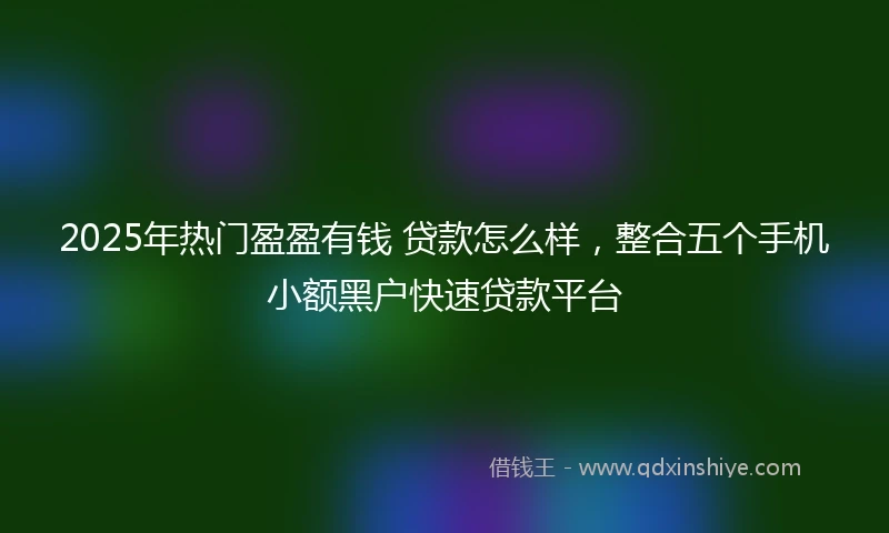 2025年热门盈盈有钱 贷款怎么样，整合五个手机小额黑户快速贷款平台