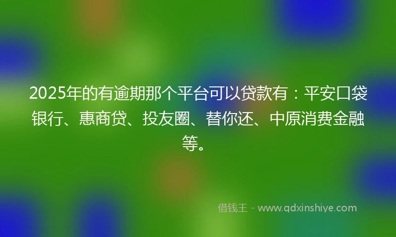 2025年的有逾期那个平台可以贷款有：平安口袋银行、惠商贷、投友圈、替你还、中原消费金融等。