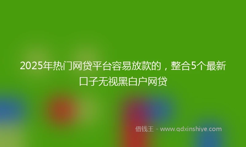 2025年热门网贷平台容易放款的，整合5个最新口子无视黑白户网贷