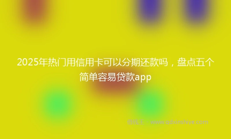 2025年热门用信用卡可以分期还款吗，盘点五个简单容易贷款app