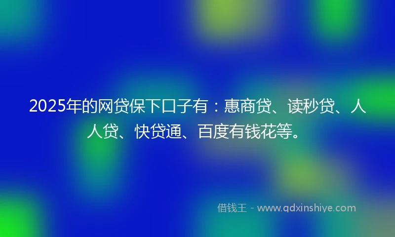 2025年的网贷保下口子有：惠商贷、读秒贷、人人贷、快贷通、百度有钱花等。