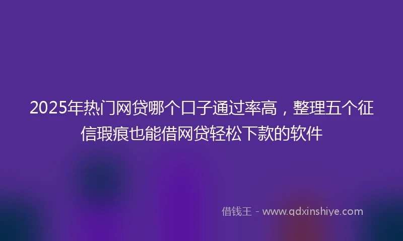 2025年热门网贷哪个口子通过率高，整理五个征信瑕疵也能借网贷轻松下款的软件