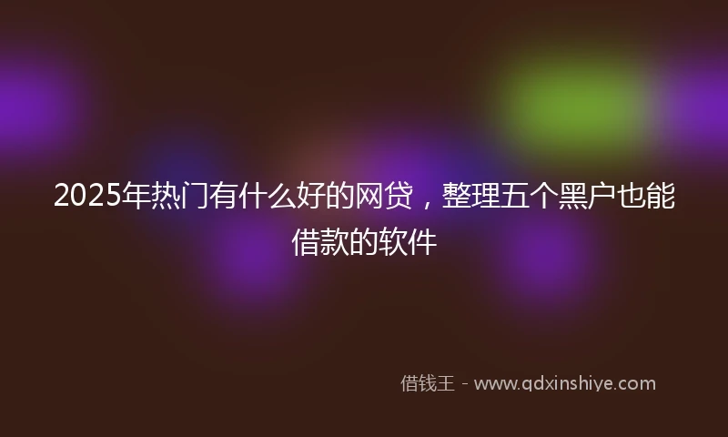 2025年热门有什么好的网贷，整理五个黑户也能借款的软件
